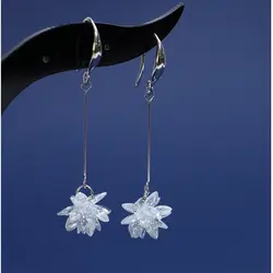 گوشواره حلقه ای گل کریستالی