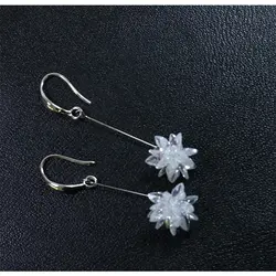 گوشواره حلقه ای گل کریستالی