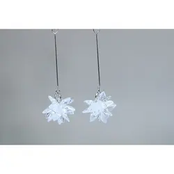 گوشواره حلقه ای گل کریستالی