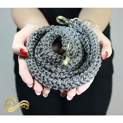 کیف دستی قلاب بافی گلدار صورتی