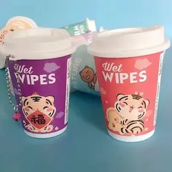 دستمال مرطوب مسافرتی لیوانی