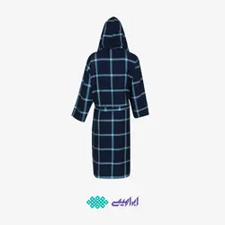 حوله تنپوش کلاهدار چهارخانه (سورمه ای)