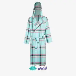 حوله تنپوش کلاهدار چهارخانه نوین (آبی)