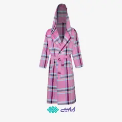 حوله تنپوش کلاهدار چهارخانه نوین (صورتی)