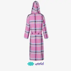 حوله تنپوش کلاهدار چهارخانه نوین (صورتی)