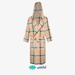 حوله تنپوش کلاهدار چهارخانه نوین (گلبهی)