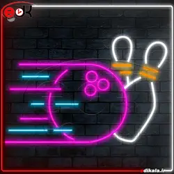 تابلو نئون طرح توپ بولینگ شماره 1 در ابعاد مختلف