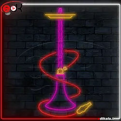 تابلو نئون طرح قلیان شماره 3 در ابعاد مختلف