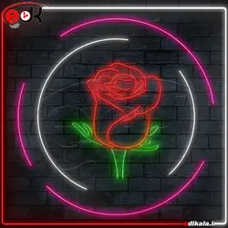 تابلو نئون طرح گل شماره 4 در ابعاد مختلف