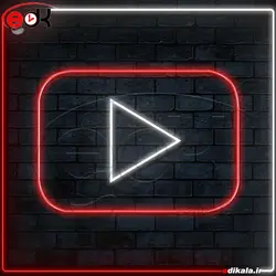 تابلو نئون طرح لوگو یوتیوب شماره 1 در ابعاد مختلف