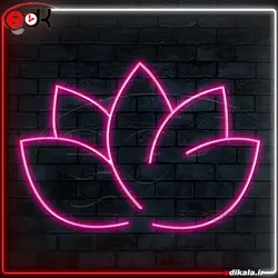 تابلو نئون طرح گل شماره 10 در ابعاد مختلف