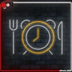 تابلو نئون طرح ساعت شماره 1 در ابعاد مختلف