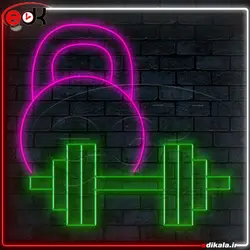 تابلو نئون طرح دمبل شماره 1 در ابعاد مختلف