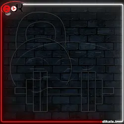 تابلو نئون طرح دمبل شماره 1 در ابعاد مختلف