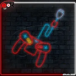 تابلو نئون طرح دسته بازی شماره 3 در ابعاد مختلف