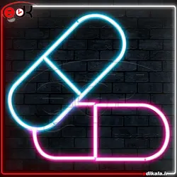 تابلو نئون طرح قرص شماره 2 در ابعاد مختلف