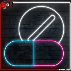 تابلو نئون طرح قرص شماره 1 در ابعاد مختلف