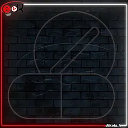 تابلو نئون طرح قرص شماره 1 در ابعاد مختلف