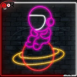 تابلو نئون طرح فضانورد شماره 1 در ابعاد مختلف+ترانس