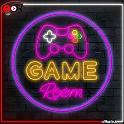 تابلو نئون طرح گیمینگ شماره 3 در ابعاد مختلف+ترانس