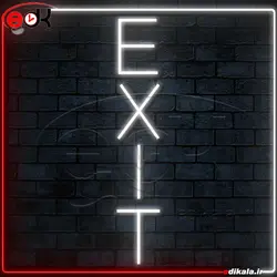 تابلو نئون طرح exit شماره 1  در ابعاد مختلف+ترانس