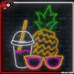 تابلو نئون طرح نوشیدنی شماره 8 در ابعاد مختلف + آداپتو