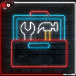 تابلو نئون طرح جعبه ابزار شماره 1 در ابعاد مختلف + آداپتور