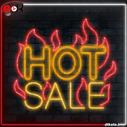 تابلو نئون طرح تخفیف شماره 5 در ابعاد مختلف + آداپتور