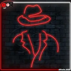 تابلو نئون طرح مافیا (مافیا ساده) شماره 5 در ابعاد مختلف + آداپتور