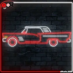تابلو نئون طرح ماشین شماره 8 در ابعاد مختلف + آداپتور
