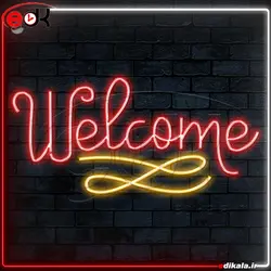 تابلو نئون طرح ولکام شماره 1 در ابعاد مختلف + آداپتور