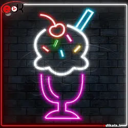 تابلو نئون طرح بستنی شماره 29 در ابعاد مختلف + آداپتور