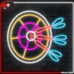 تابلو نئون طرح دارت شماره 1 در ابعاد مختلف + آداپتور