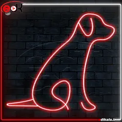 تابلو نئون طرح سگ شماره 3 در ابعاد مختلف + آداپتور