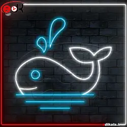 تابلو نئون طرح نهنگ شماره 2 در ابعاد مختلف + آداپتور