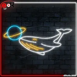 تابلو نئون طرح نهنگ شماره 1 در ابعاد مختلف + آداپتور