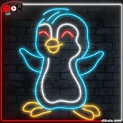 تابلو نئون طرح پنگوئن شماره 2 در ابعاد مختلف + آداپتور