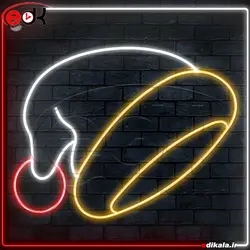 تابلو نئون طرح کلاه شماره 2 در ابعاد مختلف +آداپتور+ فایل لایه باز