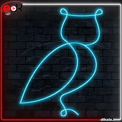 تابلو نئون طرح جغد شماره 2 در ابعاد مختلف + آداپتور