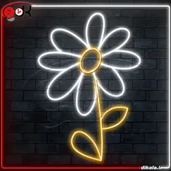 تابلو نئون طرح گل شماره 31 در ابعاد مختلف +آداپتور+ فایل لایه باز