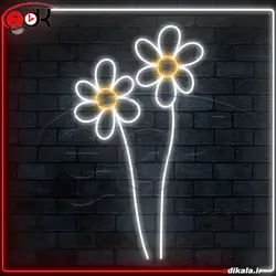 تابلو نئون طرح گل شماره 30 در ابعاد مختلف +آداپتور+ فایل لایه باز