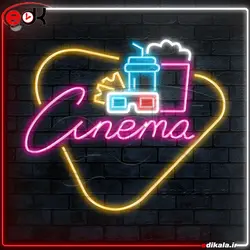 تابلو نئون طرح سینما شماره 1 در ابعاد مختلف +آداپتور+ فایل لایه باز