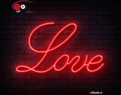 تابلو نئون طرح love شماره 7 در ابعاد مختلف +آداپتور+ فایل لایه باز