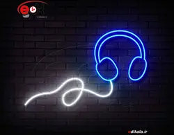 تابلو نئون طرح هدفون شماره 7 در ابعاد مختلف +آداپتور+ فایل لایه باز