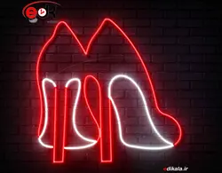 تابلو نئون طرح کفش زنانه شماره 4 در ابعاد مختلف +آداپتور+ فایل لایه باز