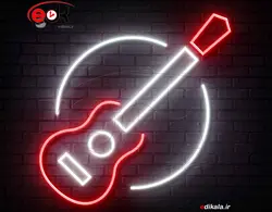 تابلو نئون طرح گیتار شماره 5 در ابعاد مختلف +آداپتور+ فایل لایه باز