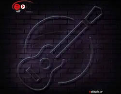 تابلو نئون طرح گیتار شماره 5 در ابعاد مختلف +آداپتور+ فایل لایه باز