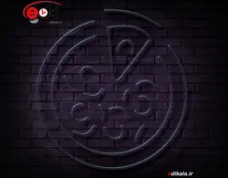 تابلو نئون طرح پیتزا شماره 17 در ابعاد مختلف+آداپتور+فایل لایه باز