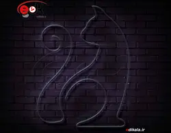 تابلو نئون طرح گربه شماره 19 در ابعاد مختلف + آداپتور