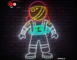 تابلو نئون طرح فضانورد شماره 4 در ابعاد مختلف +آداپتور+ فایل لایه باز